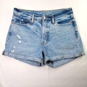 Old Navy Denim Shorts Women's Size 10 High Rise O.G. Straight Distress Buttonfly